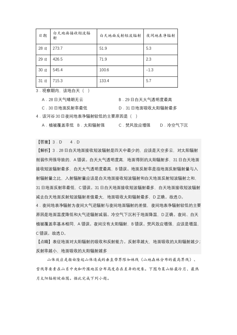 《高频考点14大气的受热过程_地理_2026年-地理高考专项复习_42026年高考地理高频考点专项突破思维导图+解题技巧+专项突破》第4页预览