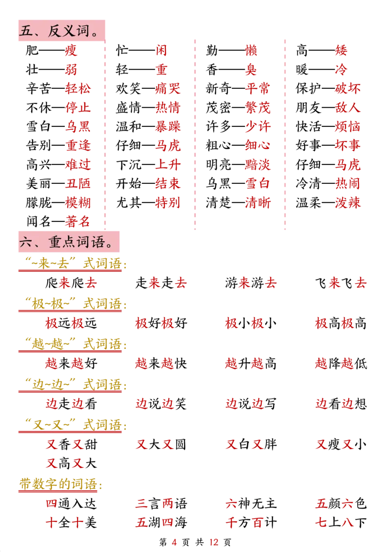 《二（上）语文期中复习高频考点汇总_2年级上册同步教辅_2上-语文_二上语文-期中+期末复习》第4页预览