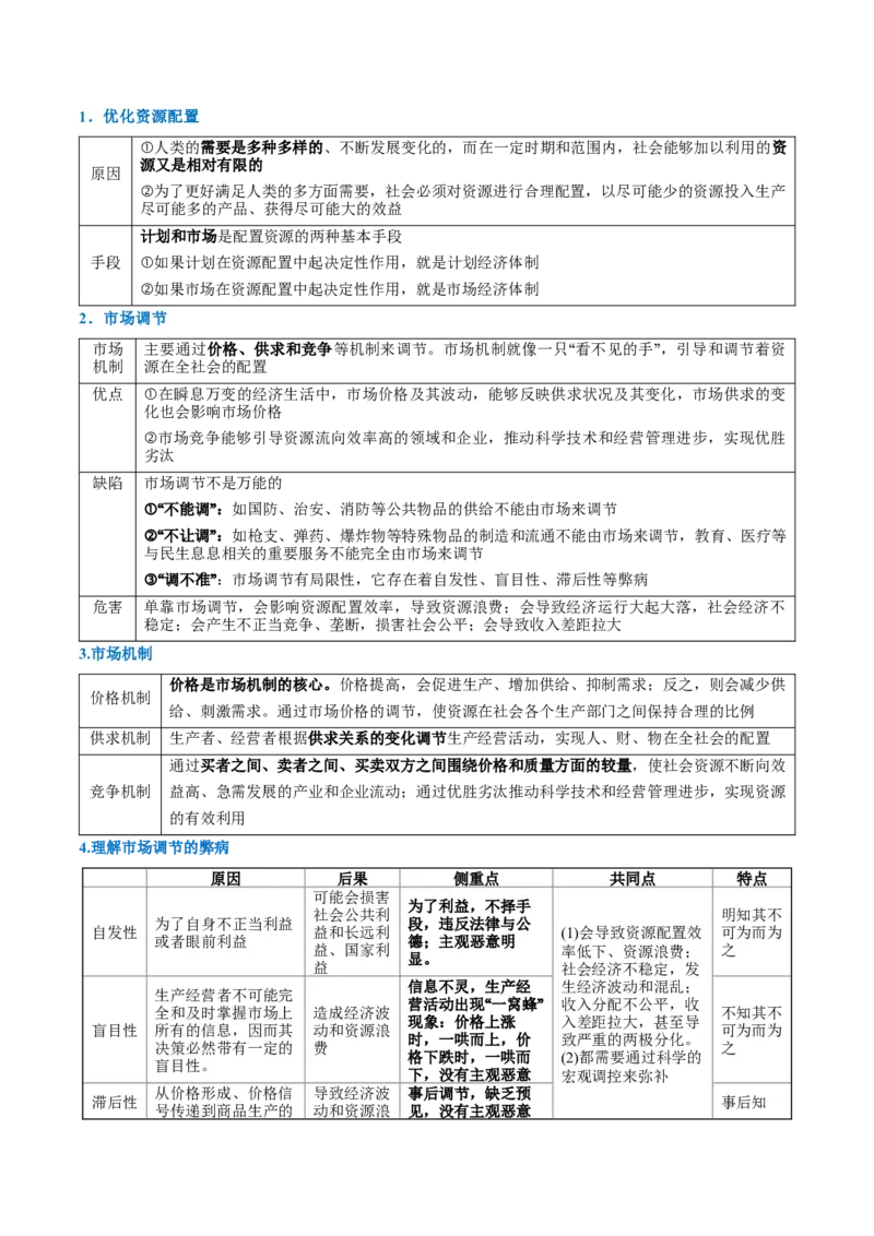 《清单03生产资料所有制与经济体制（知识·方法·能力清单）（全国通用）（教师版）_zheng治_2026年-政治高考二轮复习_2026年高考政治二轮复习知识清单（全国通用）-G448_2026版》第7页预览