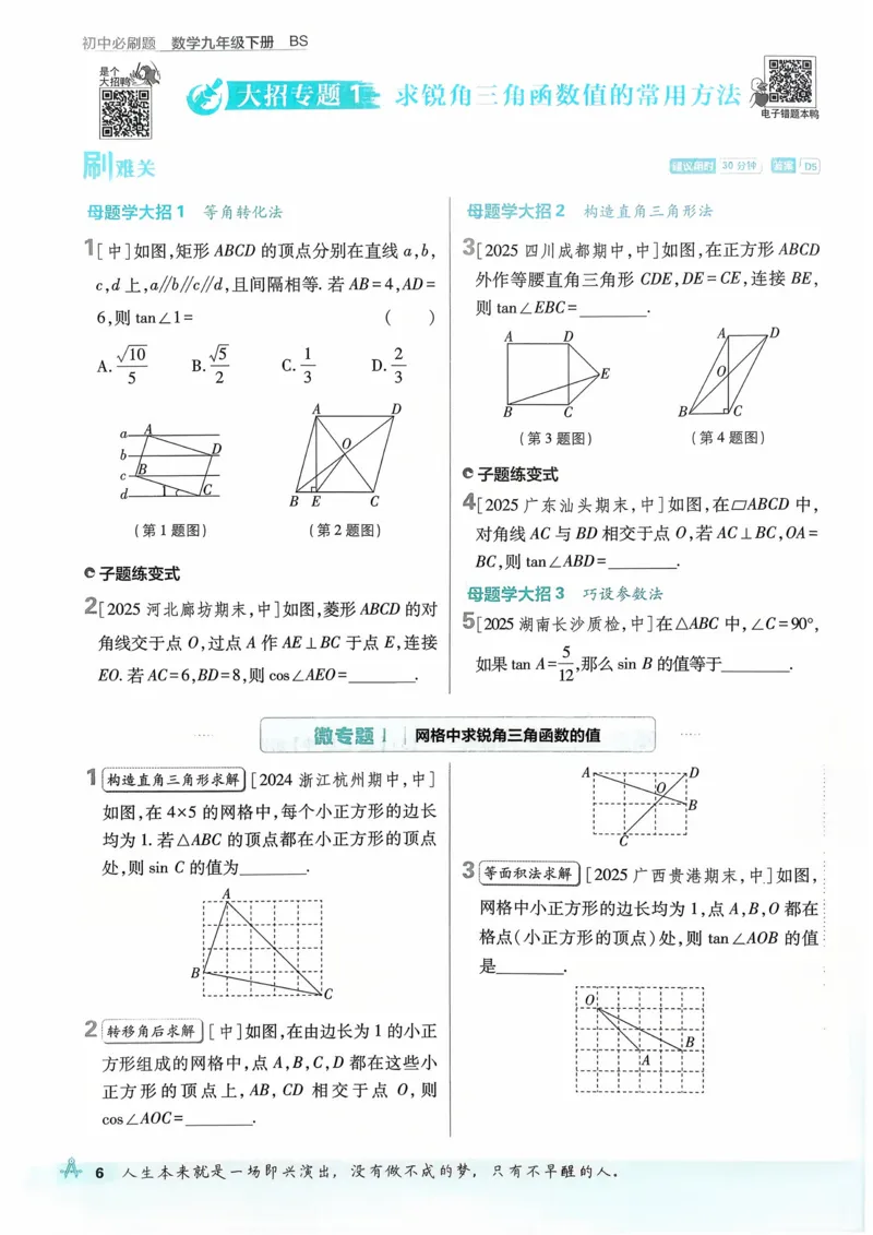 《2026数学BS9年级下册_2026版初中《必刷题》7-9年级上下册册（全科）（多版本合集）_初中必刷题下册_2026版初中《必刷题》9年级下册（全科）》第9页预览