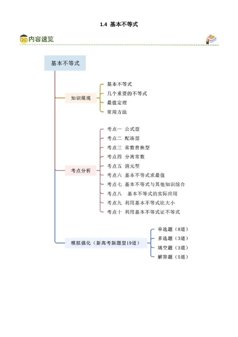 《1.4基本不等式（学生版）_数学_一轮复习_2025年_2025年高考数学一轮复习《题型转练》系列（新高考新题型）_资料》第1页预览