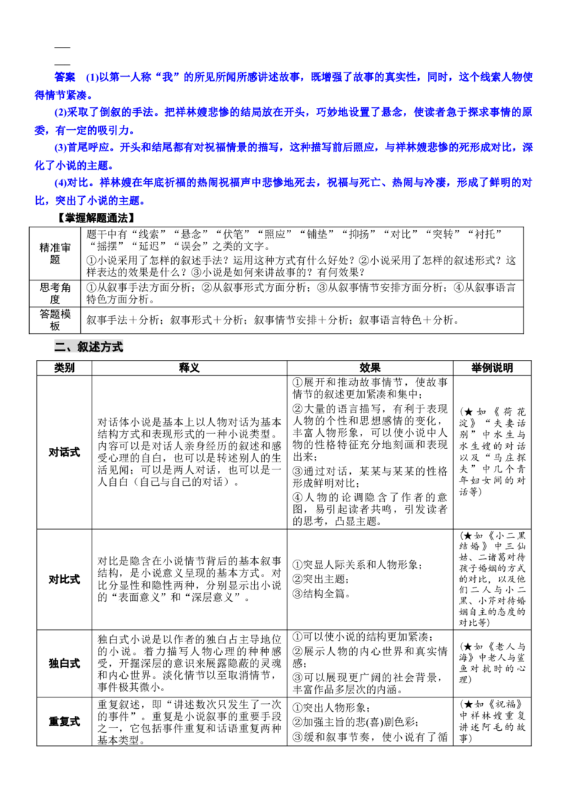 《高考语文复习——文学类阅读·小说：（03）怎么讲述：叙述技巧、叙述方式、叙述顺序、叙述节奏和叙述联结_专项复习_2026年-语文专项复习》第2页预览