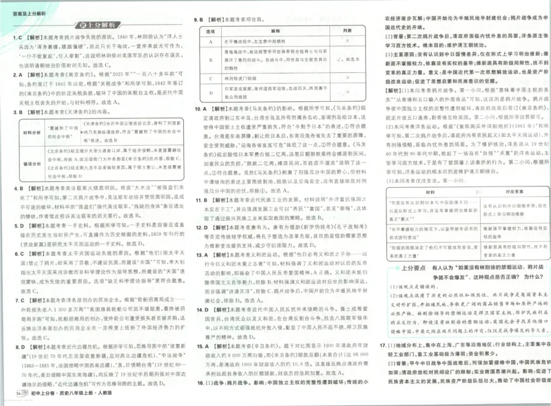 《2027《初中上分卷》8上历史（人教版）答案_2026秋初中教辅合集_2027上分卷_2026秋《上分卷》8上历史（人教版）》第8页预览