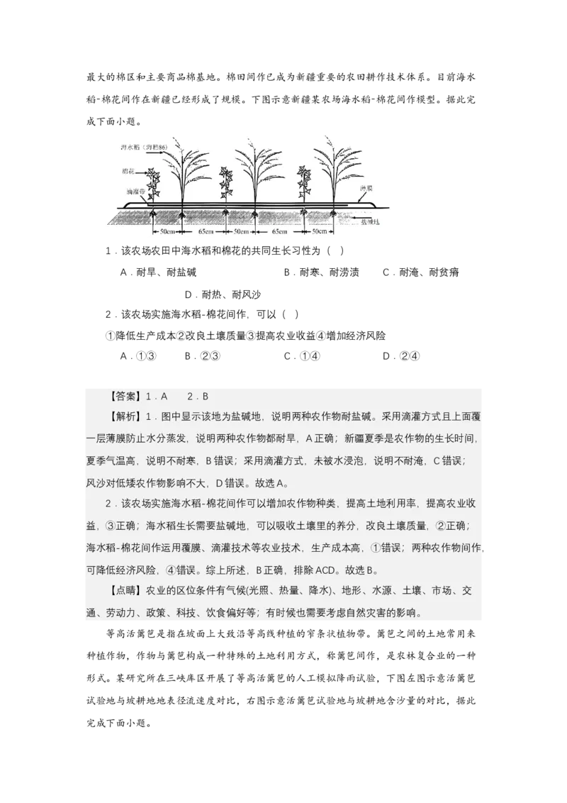 《高频考点128间作、套种和轮作_地理_2026年-地理高考专项复习_42026年高考地理高频考点专项突破思维导图+解题技巧+专项突破》第5页预览