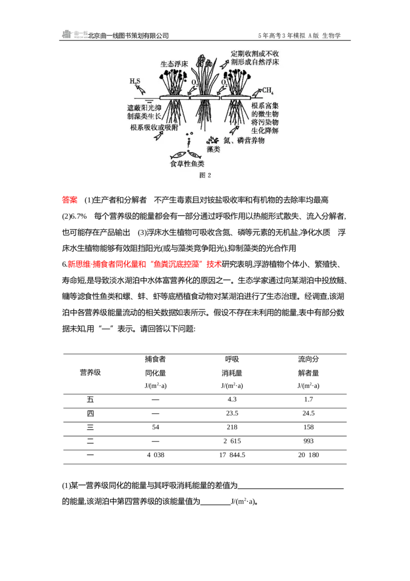 《1_过关检测练Word-第17章生态系统及其稳定性_2026版教学资源包_202653高考总复习A版_浙江版_2026版.浙江版.选考总复习.生物.5·3A版_第4部分生物与环境_第17章生态系统及其稳定性_6_专题检测》第3页预览