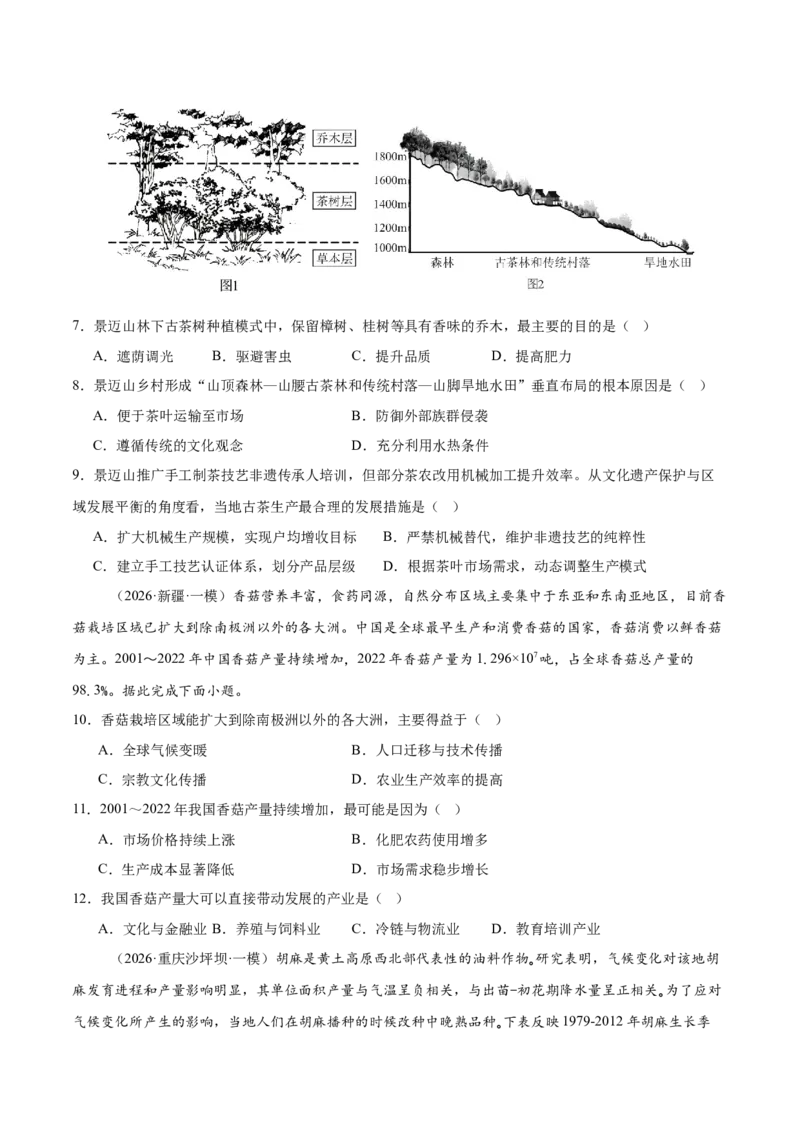 《专题08区域产业活动（4大考点）（学生版）_地理_2026年-地理高考专项复习_2026年高考地理一模试题分类汇编（新高考通用）-G178_2026版》第3页预览