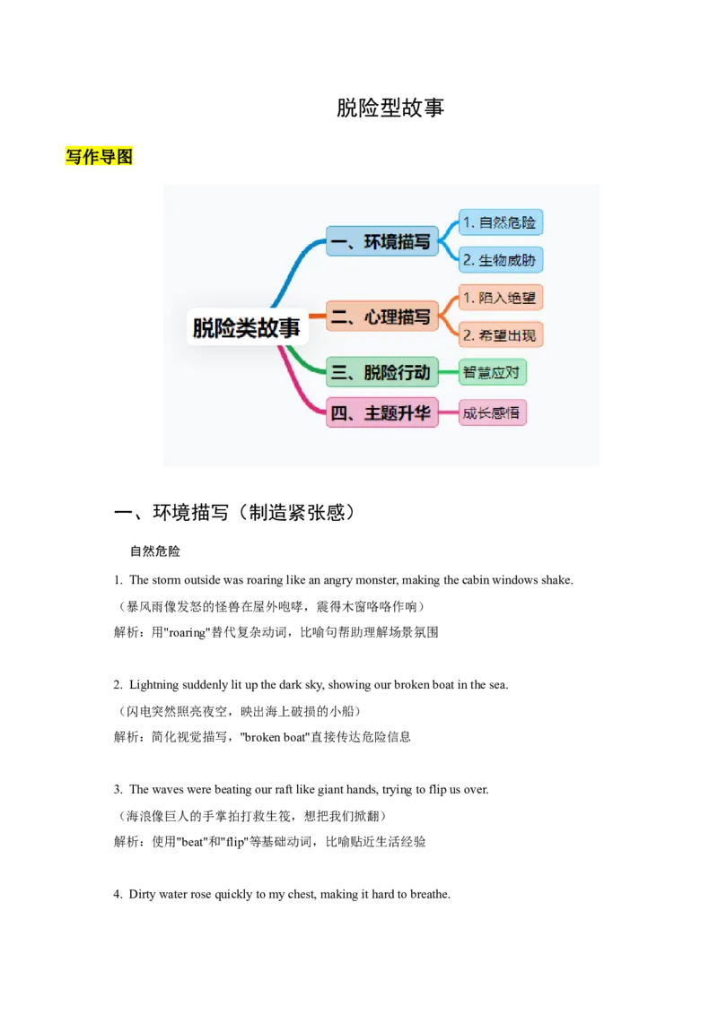 《09脱险型故事（原卷版）_英语(2)_专项复习_2025年_2025年新高考英语读后续写主题分类突破》第1页预览