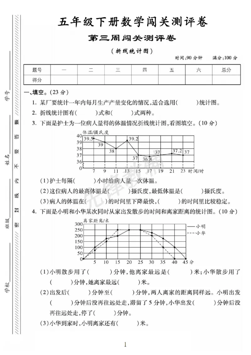 《五年级（下）数学第三周闯关测评卷《苏教版》_5年级下册同步教辅_5下数学_五下数学苏教版试卷》第1页预览