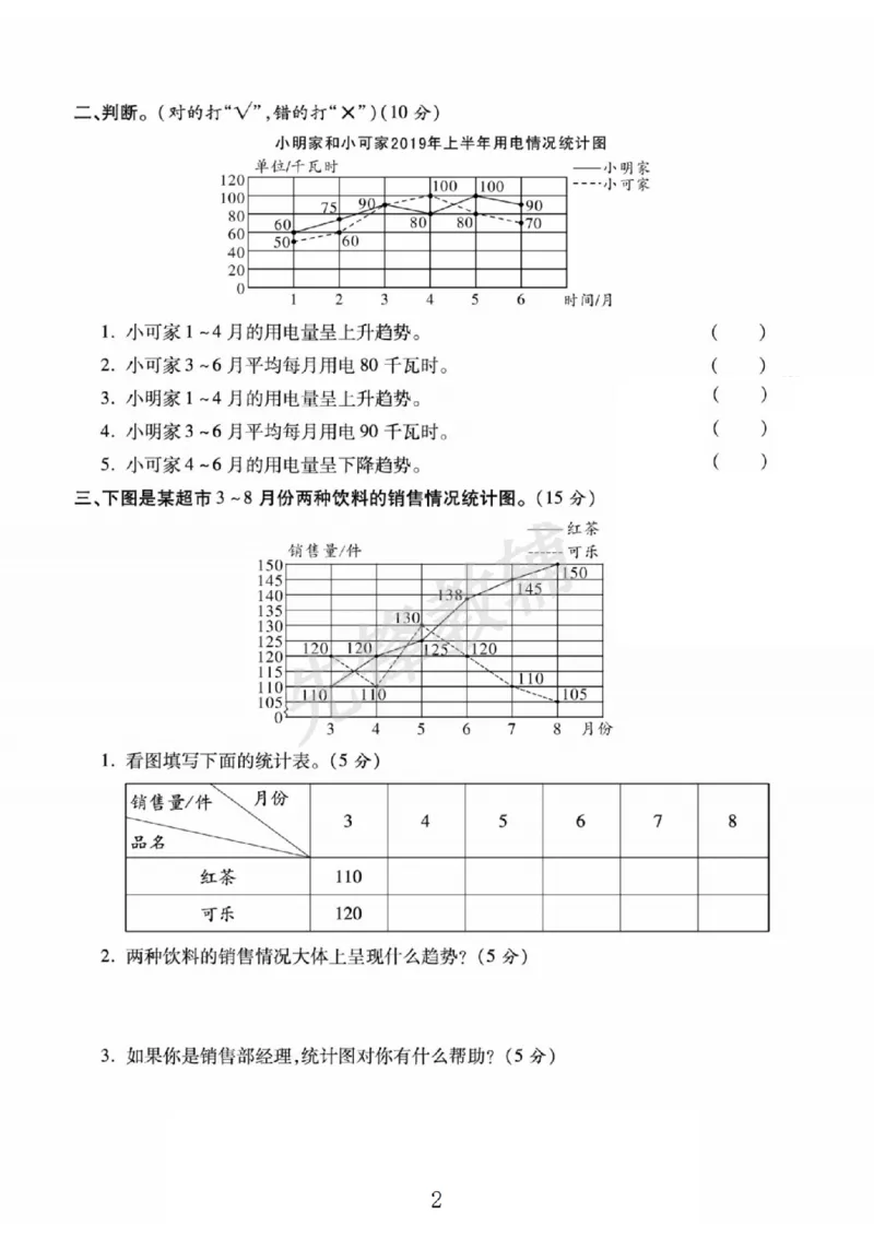 《五年级（下）数学第三周闯关测评卷《苏教版》_5年级下册同步教辅_5下数学_五下数学苏教版试卷》第2页预览