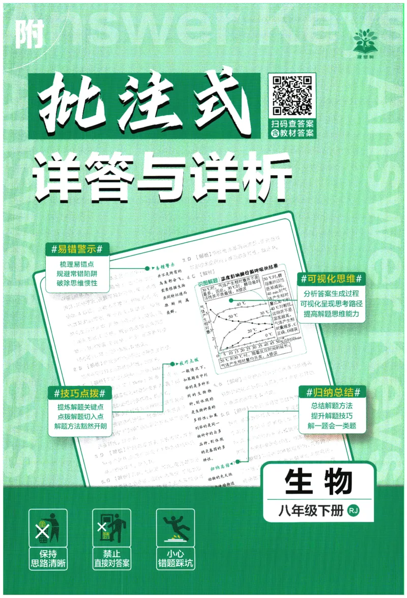 《2026春《初中必刷题》生物RJ8下批注式详答与详析_2026版初中《必刷题》7-9年级上下册册（全科）（多版本合集）_初中必刷题下册_2026版初中《必刷题》8年级下册（全科）》第1页预览