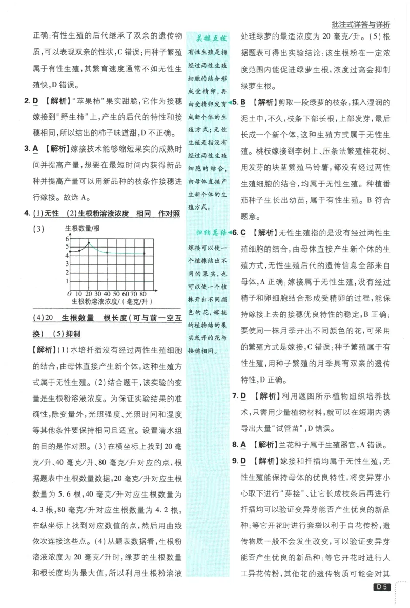《2026春《初中必刷题》生物RJ8下批注式详答与详析_2026版初中《必刷题》7-9年级上下册册（全科）（多版本合集）_初中必刷题下册_2026版初中《必刷题》8年级下册（全科）》第6页预览