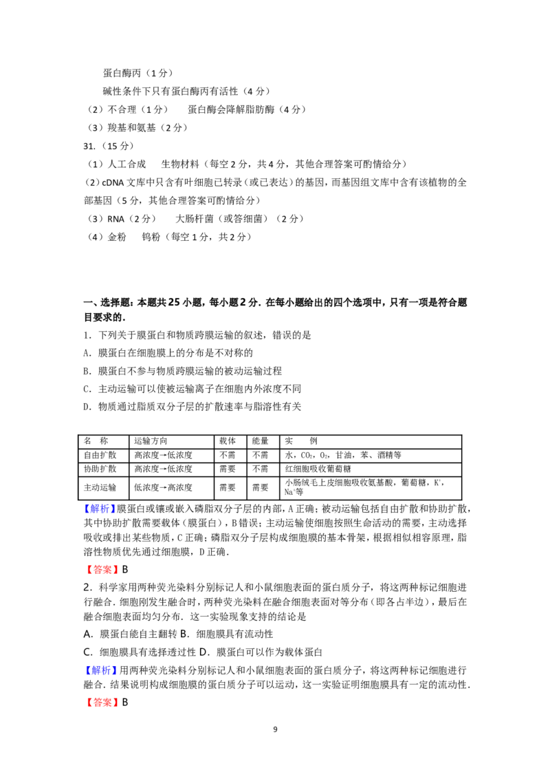 《2016年海南省高考生物真题及答案(1)_高考一二三轮复习_生物_2027年高考生物专项_2008年-2026年生物高考真题-G427_2008-2020年高考_地方卷_海南高考生物08-20_A4word版_答案版》第9页预览