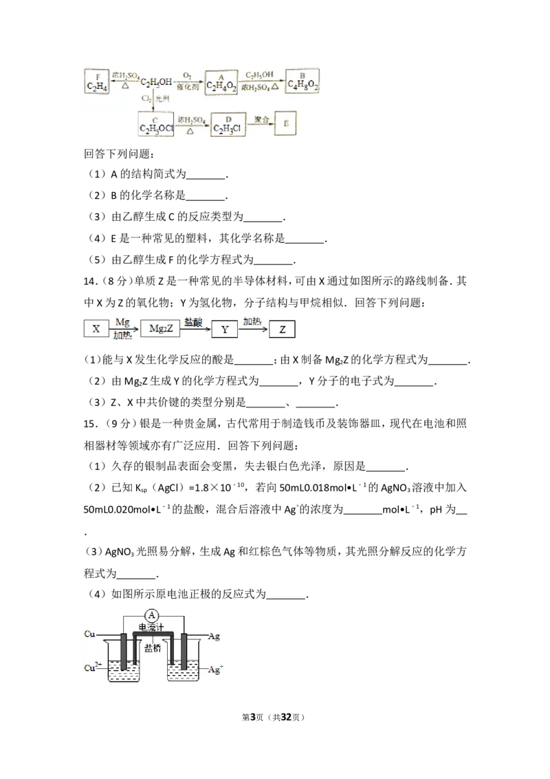 《2015年海南省高考化学试卷_初高中资料库_高中资料库（转存避免链接过期失效）_高中化学》第3页预览