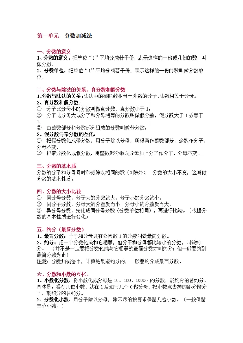 《五年级（下）数学知识要点归纳《北师版》_5年级下册同步教辅_5下数学_五下数学北师大版试卷》第1页预览