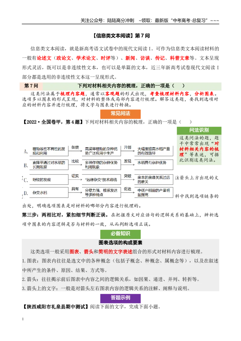 《（信息类文本阅读）第7问答案版-20页_专项复习_2026年-语文专项复习_2026年新高考语文阅读问法剖析演练-G418_资料_信息类文本阅读》第1页预览