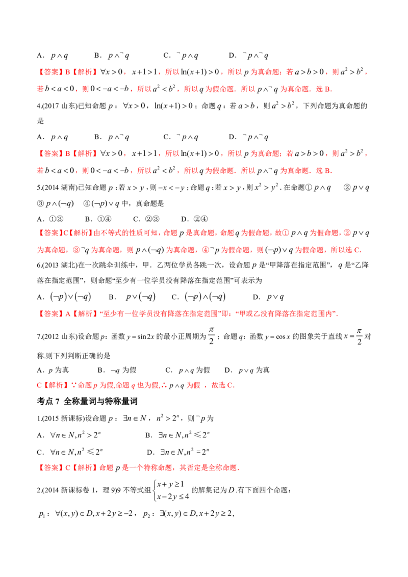《2011-2020年高考数学真题分专题训练专题02常用逻辑用语（教师版含解析）_初高中资料库_高中资料库（转存避免链接过期失效）_高中数学》第7页预览