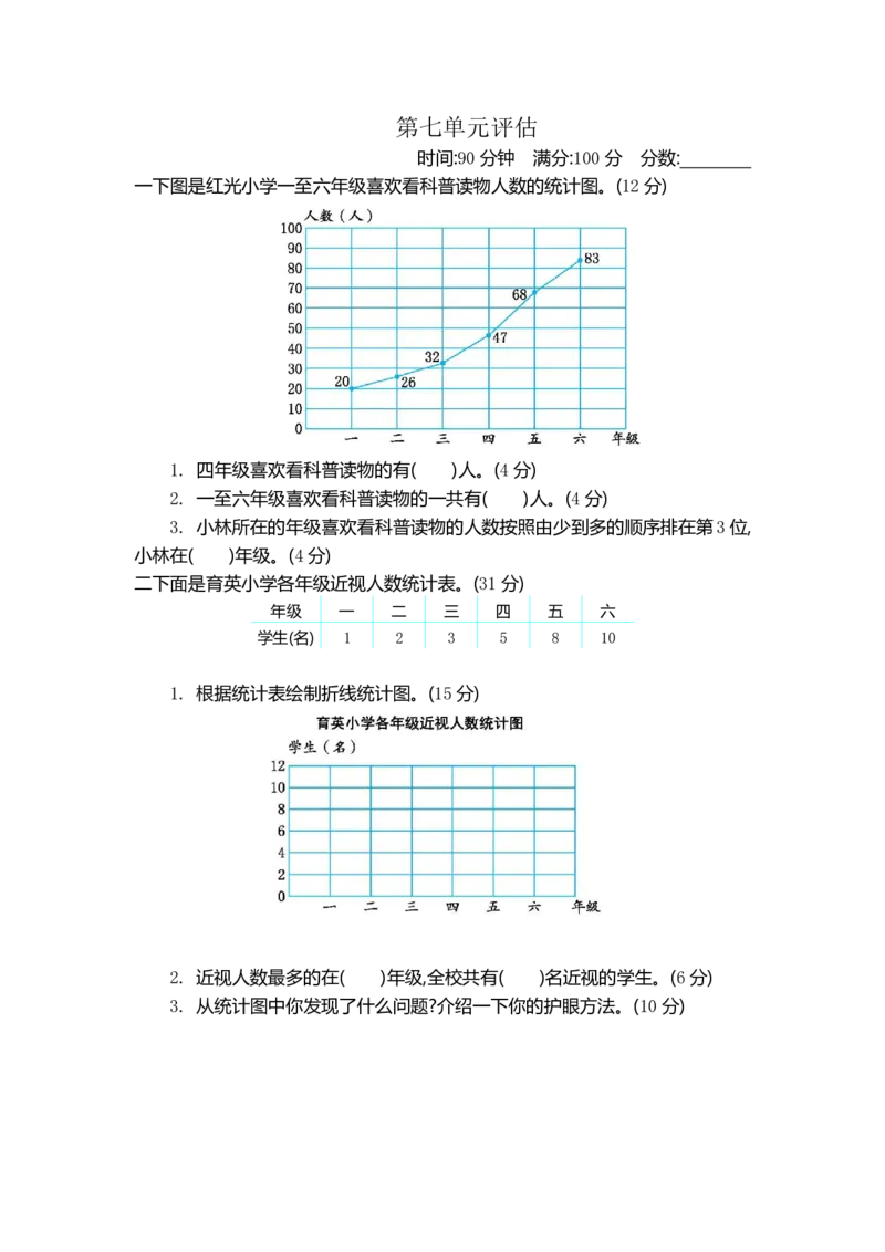 《五（下）冀教版数学第七单元测试卷.2_5年级下册同步教辅_5下数学_五下数学翼教版试卷》第1页预览