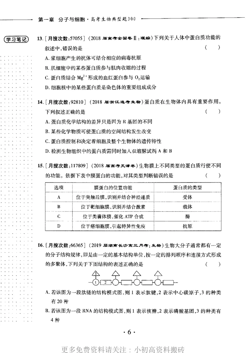 《18高中生物——猿题库——小猿热搜——高考生物典型题300_初高中资料库_高中资料库（转存避免链接过期失效）_高中生物》第10页预览