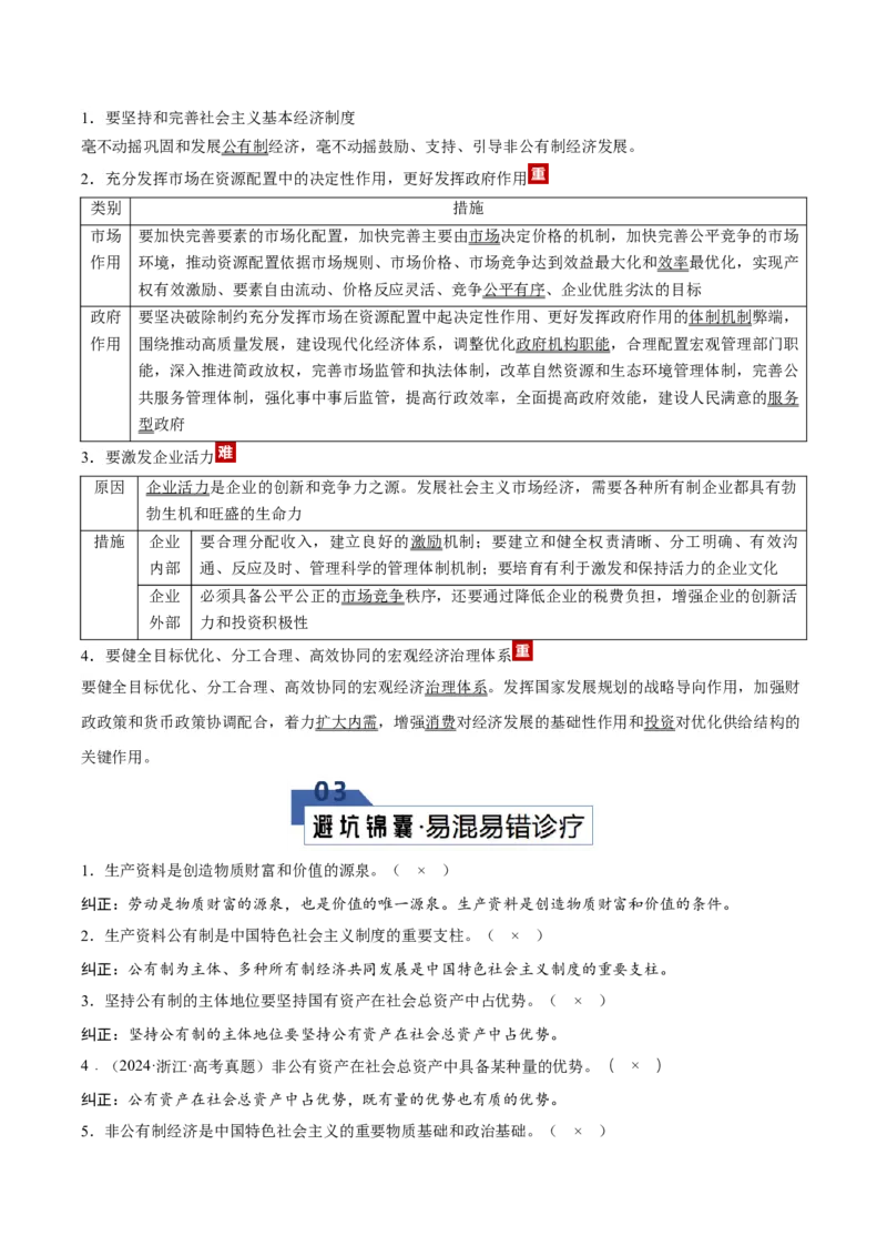 《第一单元生产资料所有制与经济体制（知识清单）（全国通用）_zheng治_2026年_2026年高考政治一轮复习知识清单（全国通用）-G56_2026版》第7页预览