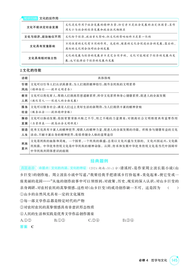 《1_精讲册第七课　继承发展中华优秀传统文化_2026版教学资源包_202653高考总复习A版_广东版_2026版.广东版.选考总复习.政治.5·3A版_一、图书电子教参_必修4哲学与文化_4_PDF教参电子书》第2页预览
