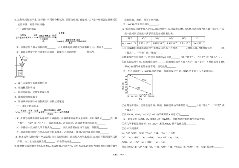 《2016年全国统一高考化学试卷（新课标ⅲ）（原卷版）(1)_高考一二三轮复习_化学_2027年高考化学专项复习_2008年-2026年化学高考真题-G427_2008-2020年高考_全国卷_A3word版》第2页预览