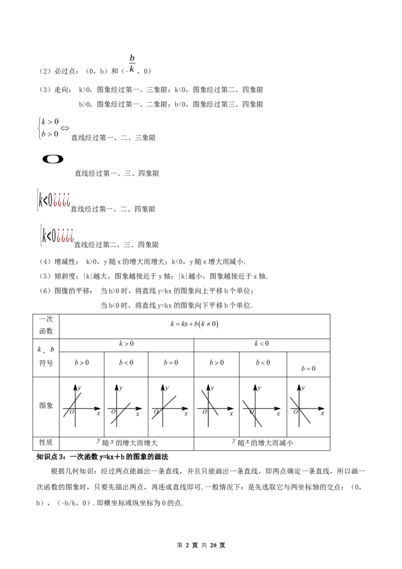 《19.2一次函数（解析版）-2020-2021学年八年级数学下册精讲精练（人教版）_初高中资料库_初中资料库（转存避免链接过期失效）_初中数学》第2页预览