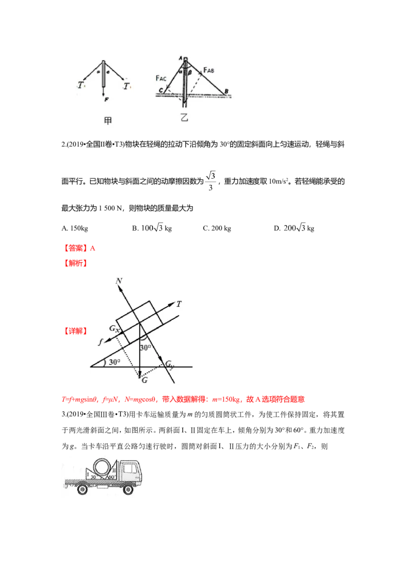 《2010-2019年高考物理真题分专题训练专题03相互作用（教师版含解析）_初高中资料库_高中资料库（转存避免链接过期失效）_高中物理》第2页预览