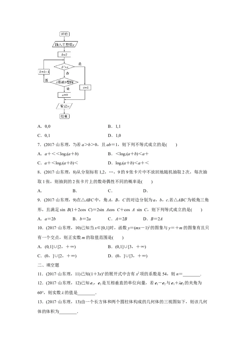 《2017年高考真题数学理(山东卷)（含解析版）_高考一二三轮复习_数学_2027年高考数学专项复习更新中_2008年-2026年数学高考真题-G427_2008-2020年高考_2008-2020年_地方卷_山东2008-2020》第2页预览