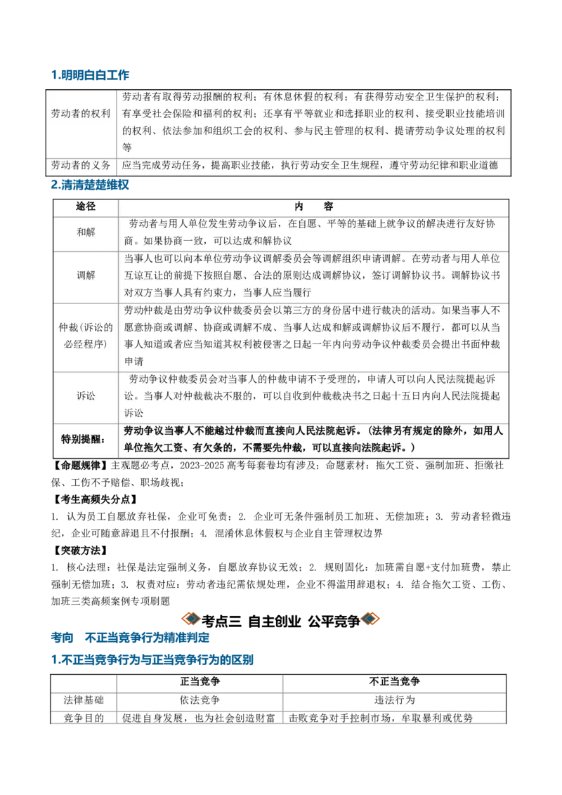 《第三单元就业与创业（知识清单）（全国通用）（学生版）_zheng治_2027年高考政治一轮_2027年高考政治一轮复习知识清单（全国通用）-G56_2027版》第6页预览