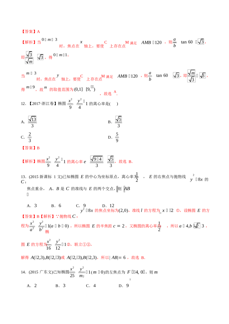 《2011-2020年高考数学真题分专题训练专题26椭圆（教师版含解析）_初高中资料库_高中资料库（转存避免链接过期失效）_高中数学》第9页预览