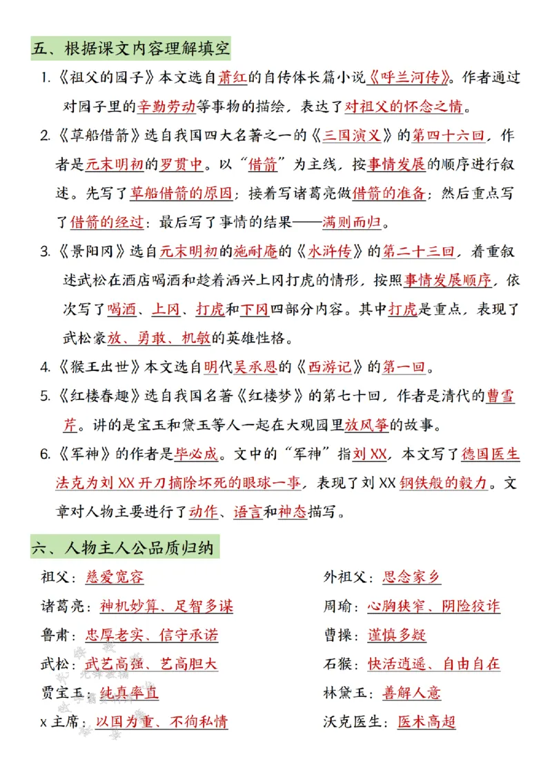 《五年级（下）语文期中重点复习知识汇总_5年级下册同步教辅_5下语文_五下语文重点必背资料》第4页预览