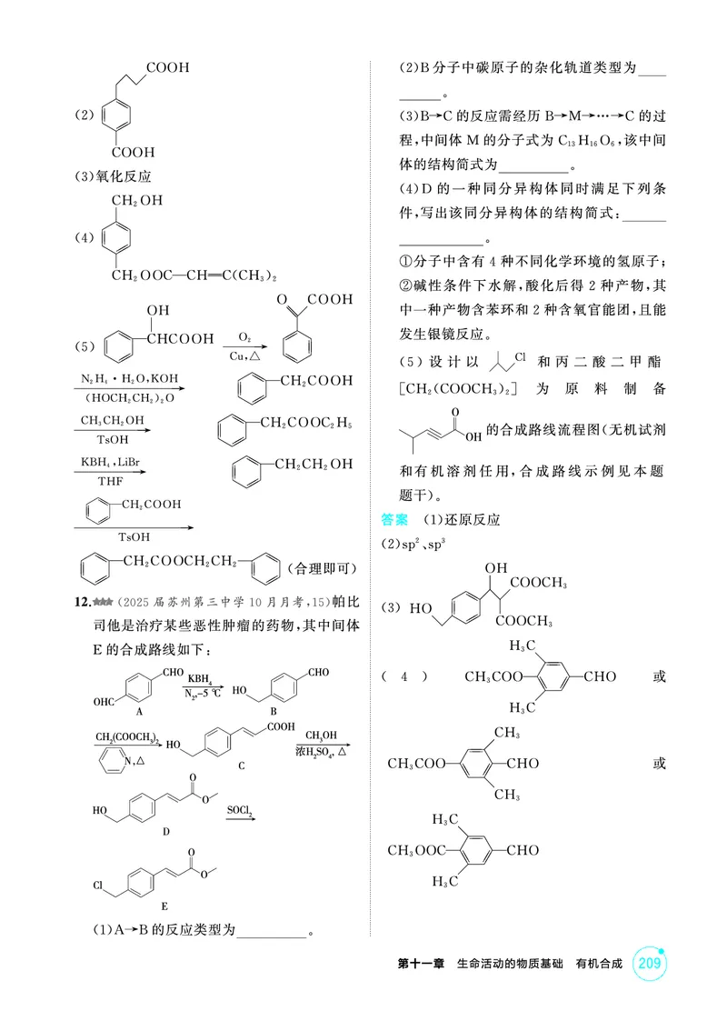 《2_第十一章生命活动的物质基础有机合成精练册_2026版教学资源包_202653高考总复习A版_江苏版_2026版.江苏版.选考总复习.化学.5·3A版_二、教师用书PDF_第十一章生命活动的物质基础有机合成》第6页预览