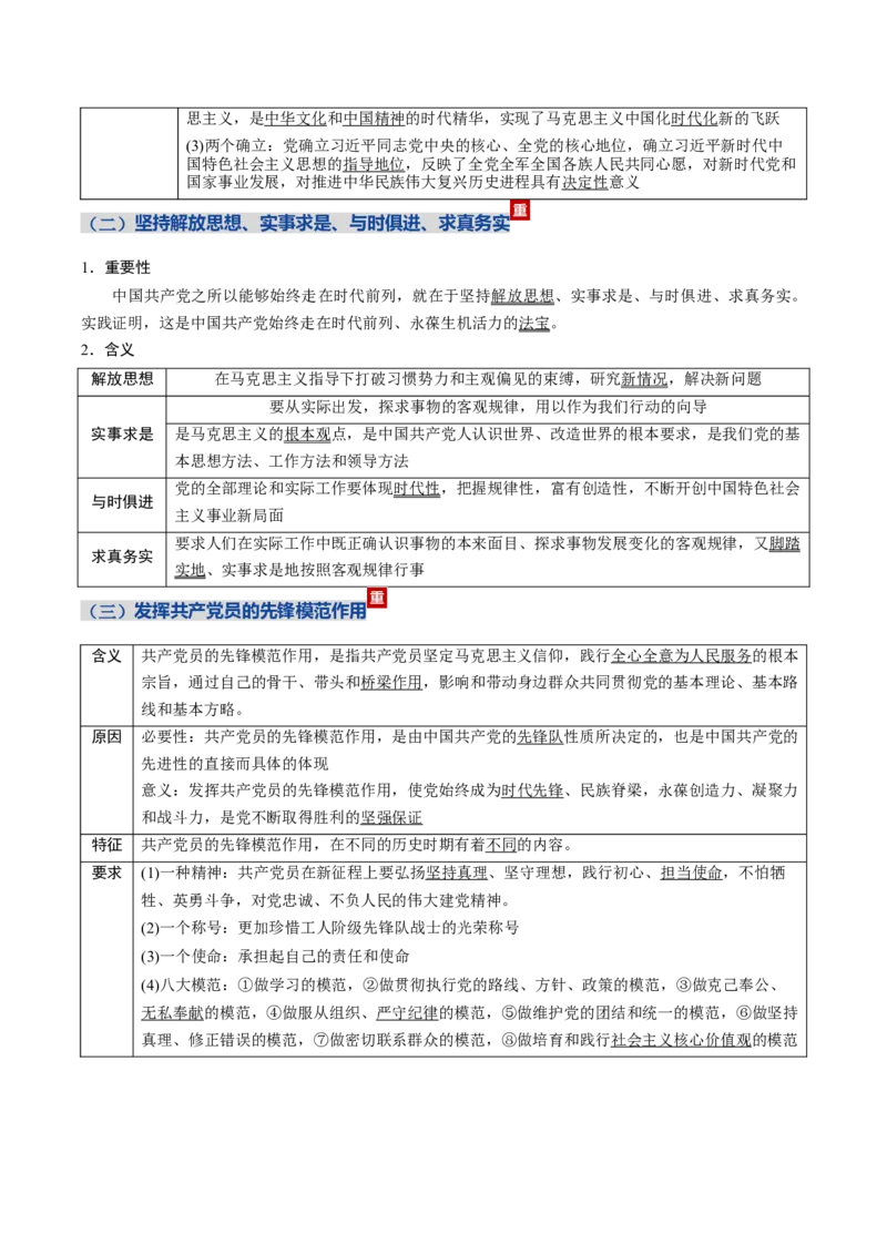 《第一单元中国的领导（知识清单）（全国通用）_zheng治_2026年_2026年高考政治一轮复习讲义+练习+课件（新教材新高考）-G55_2026版_必修3政治与法治》第7页预览