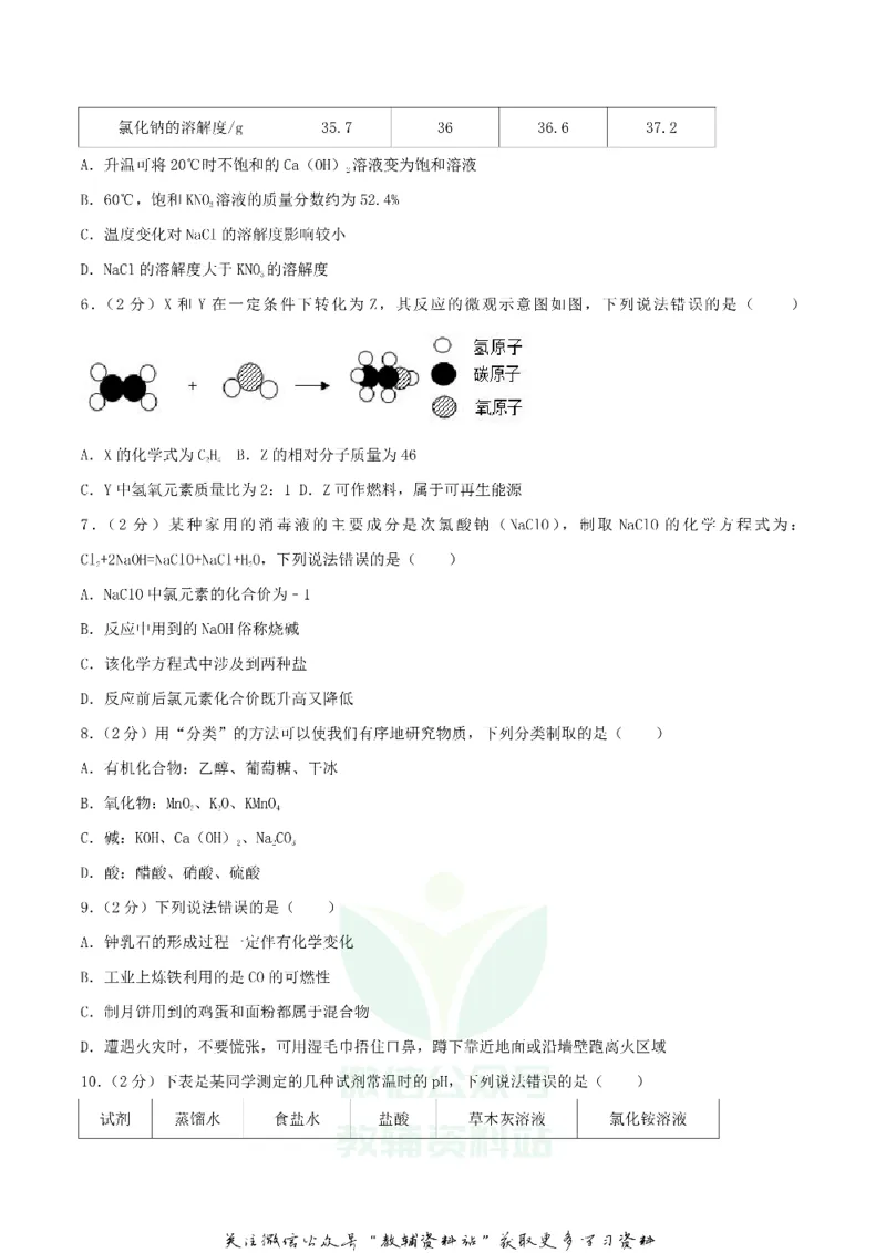 《2018四川省宜宾市中考化学真题及答案_初高中资料库_初中资料库（转存避免链接过期失效）_初中化学》第2页预览