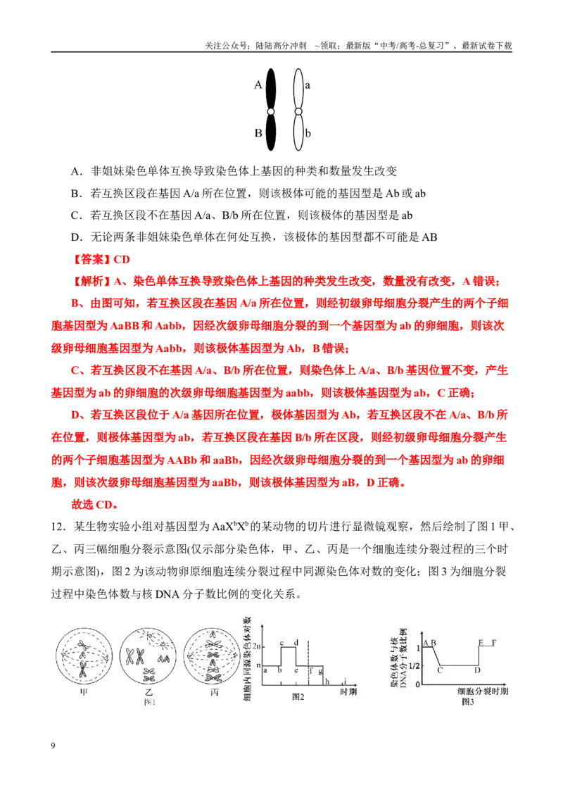 《（消灭易错）遗传与变异难点易错（教师版）（5大题组）_06-生物-高考总复习_专项复习_2025年_2025年高考生物考试易错题（新高考通用）》第9页预览