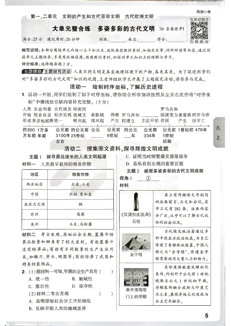 《2027《万唯初中大小卷》9全历史-周测小卷_2026秋初中教辅合集_2027初中万唯_2027《万唯初中大小卷》9全历史》第10页预览