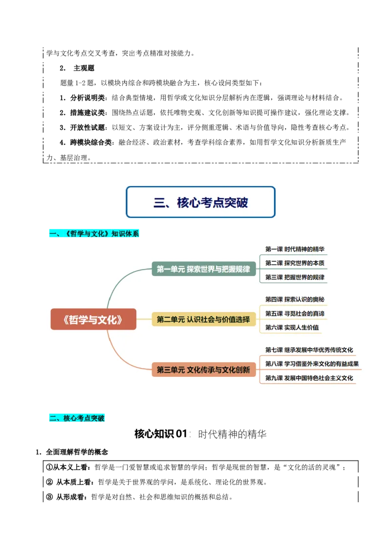 《提分攻略04《哲学与文化》核心考点突破(全国通用)(教师版)_zheng治_2026年-政治高考专项复习》第4页预览