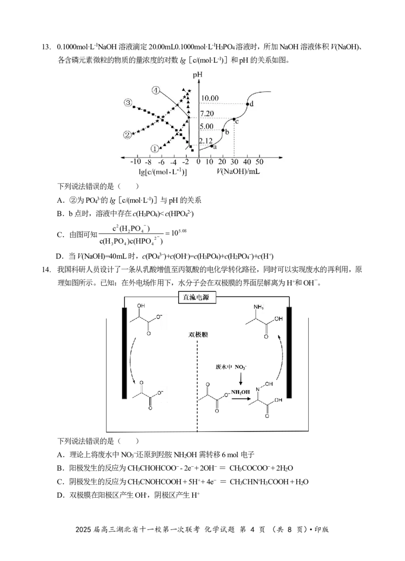 《25_湖北省十一校2025届高三上学期12月联考考试化学试题_2026版教学资源包_202653高考总复习A版_山东版_2026版.山东版.选考总复习.化学.5·3A版_四、优质模拟题精选_1_资源拓展》第4页预览
