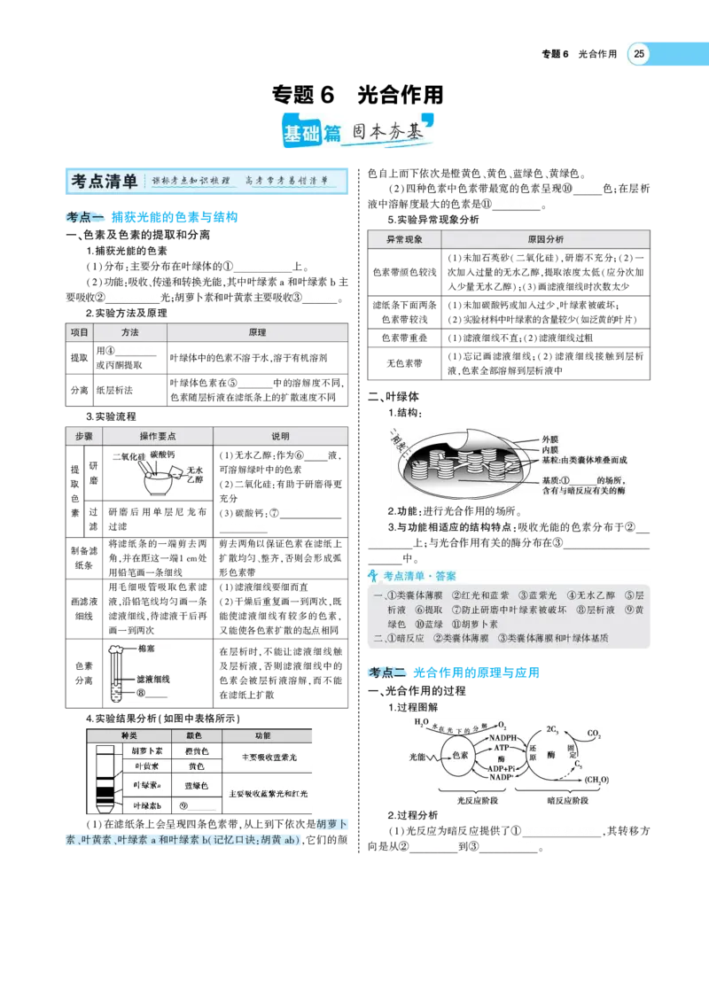 《1_22版专题６　光合作用(1)_2023版教学资源包_2023版新高考版选考总复习生物5·3A版_6_专题六光合作用_7_专题考点精析》第1页预览