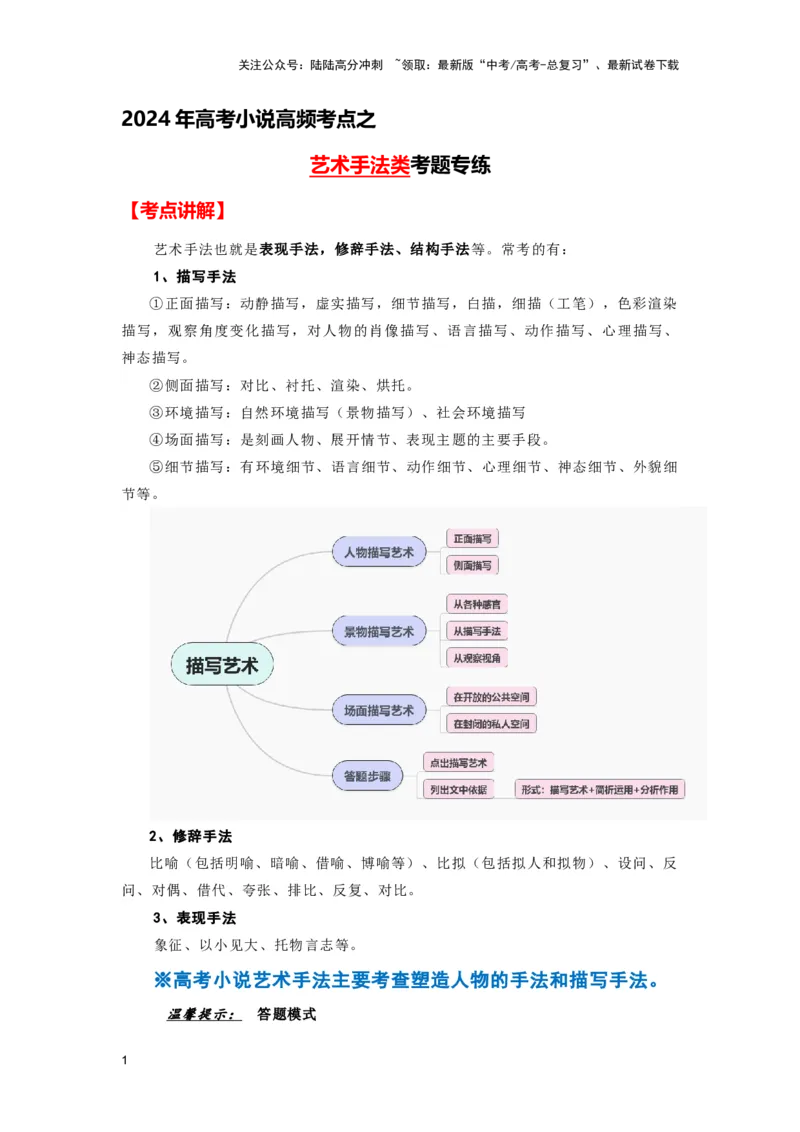 《高频考点之艺术手法类考题专练-（全国通用）解析版_二轮复习_2025年_2025年高考语文现代文阅读二轮复习三点突破讲解专练全国_资料》第1页预览