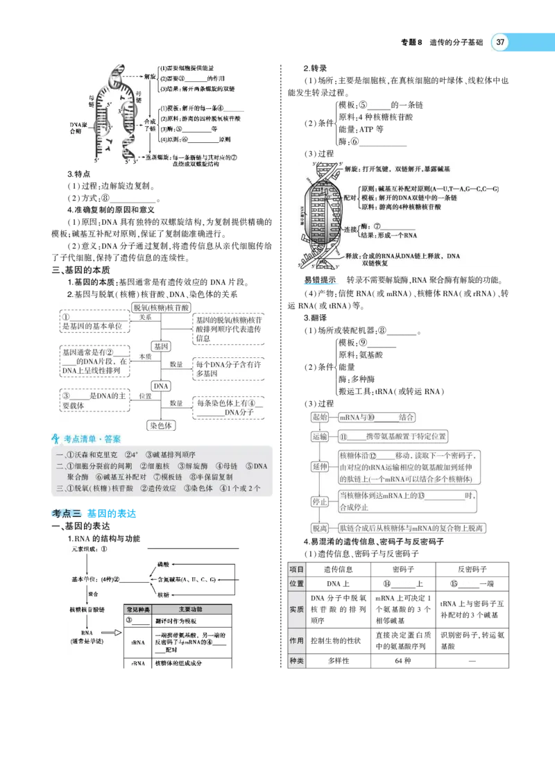 《1_22版专题８　遗传的分子基础(1)_2023版教学资源包_2023版新高考版选考总复习生物5·3A版_10_专题十遗传的分子基础_7_专题考点精析》第3页预览