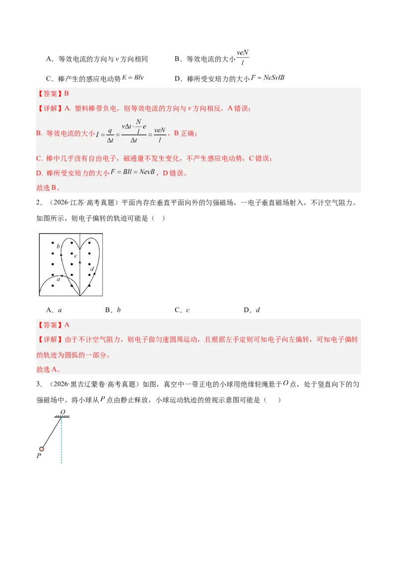 《专题10磁场（3年汇编）（全国通用）（教师版）_地理_2027年高考地理专项复习_三年（2024-2026）高考物理真题分类汇编（全国通用）-C420》第2页预览