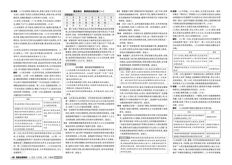 《2027《初中53同步试卷》历史9上答案_2026秋初中教辅合集_2026秋53系列_2027《曲一线•53初中试卷》9上历史（人教）》第6页预览