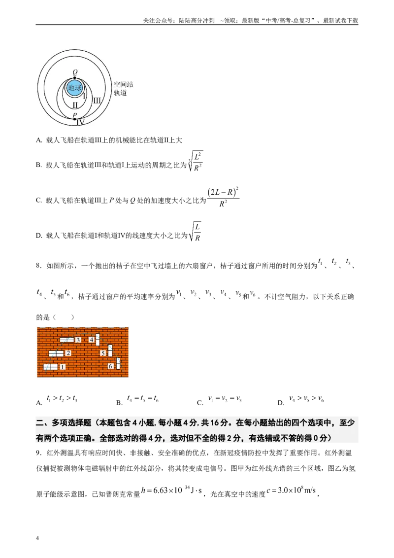 《黄金卷04-2024年高考物理模拟卷（新教材）（全国卷专用）（考试版）_04-物理-高考总复习_一轮复习_2024年_2024年高考物理一模拟卷（全国卷专用）》第4页预览