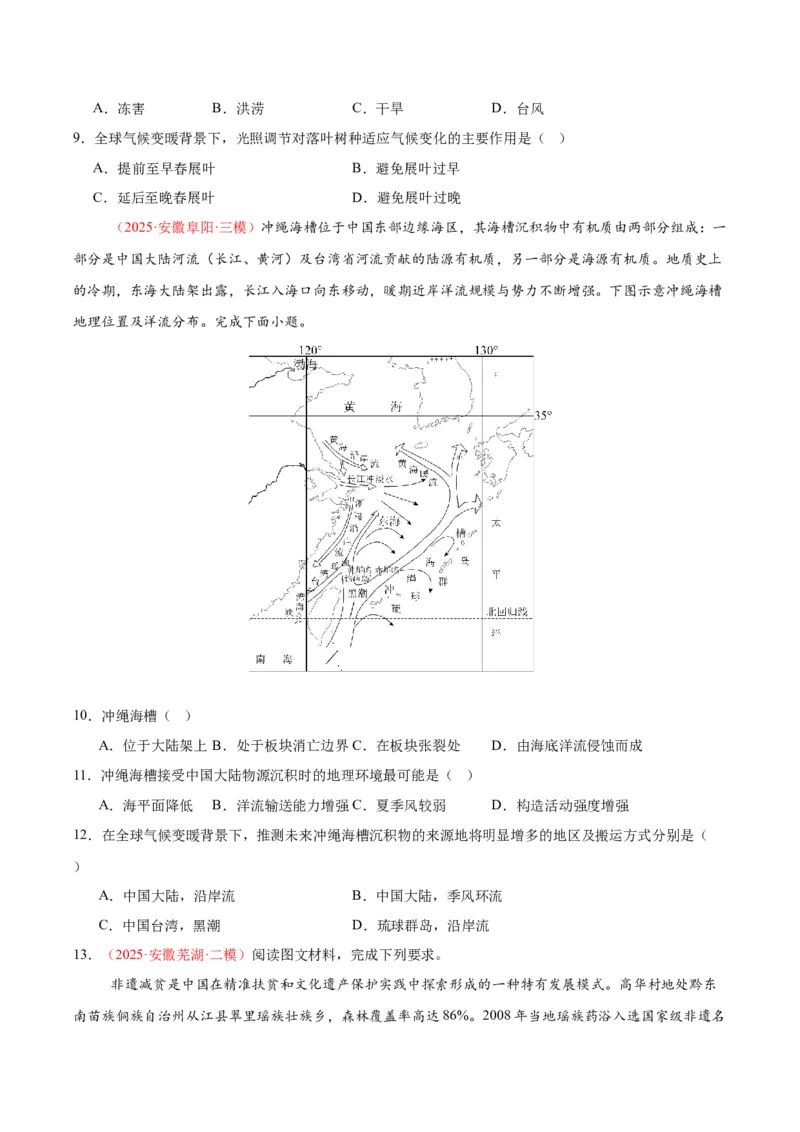 《专题05区域发展与国家安全（学生版）_地理_2026年-地理高考专项复习_2025年高考地理二模试题分类汇编（安徽专用）》第3页预览