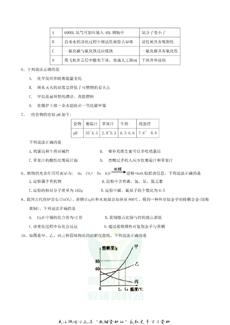 《2018四川省广安市中考化学真题及答案_初高中资料库_初中资料库（转存避免链接过期失效）_初中化学》第2页预览