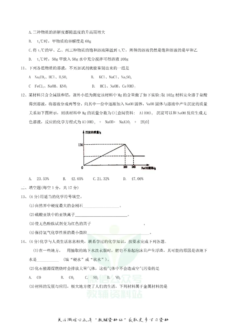 《2018四川省广安市中考化学真题及答案_初高中资料库_初中资料库（转存避免链接过期失效）_初中化学》第3页预览