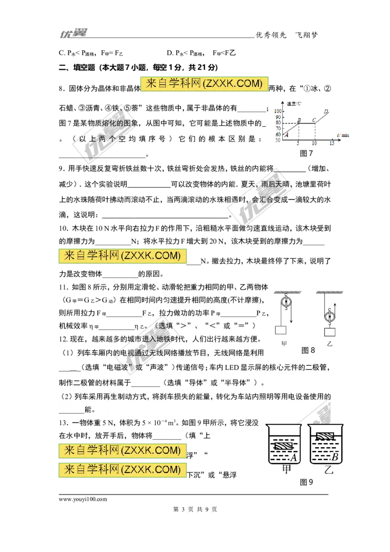 《2017年中考模拟考试试题_初高中资料库_初中资料库（转存避免链接过期失效）_初中物理》第3页预览