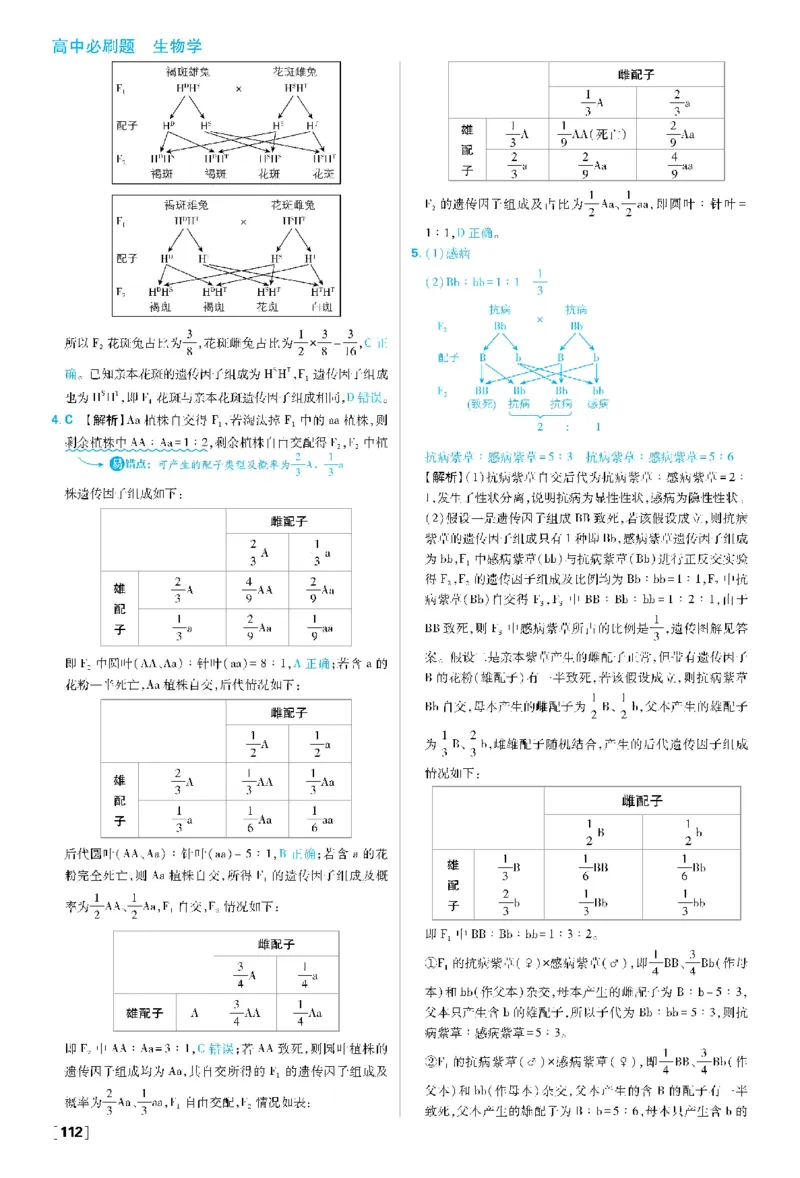 《2026版高中必刷题生物必修2人教版-答案_2027高中必刷题_必刷题2027_2027高一高二必刷题_生物_生物必修2完整版》第9页预览