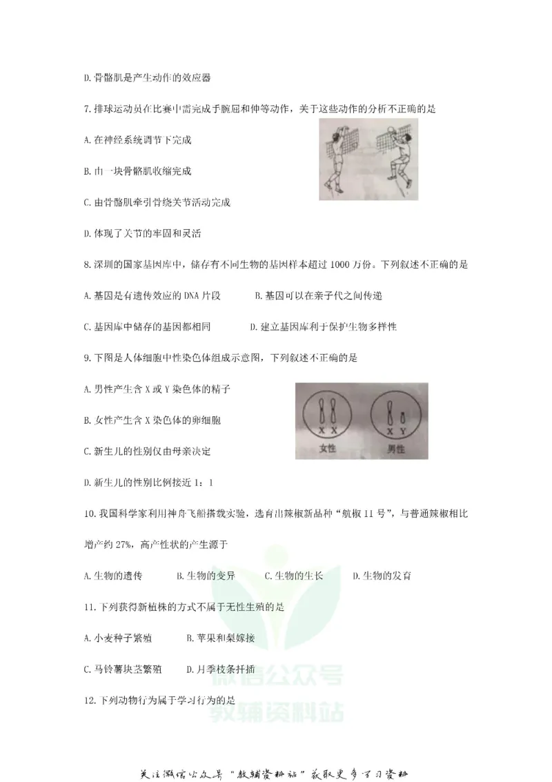 《2018北京平谷中考生物真题及答案_初高中资料库_初中资料库（转存避免链接过期失效）_初中生物》第2页预览